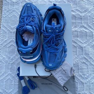 AUTHENTIC Balenciaga Track Sneaker LED monocolor upper Blue/Grey/White MENS 44